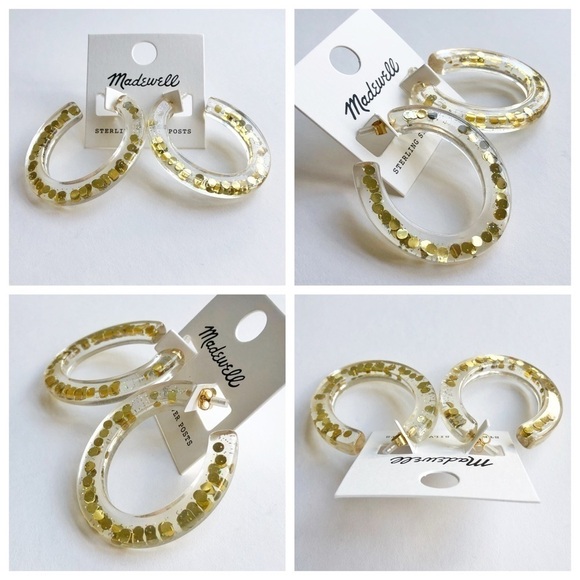 Madewell Paillette Resin Oval Hoop Earrings - Picture 3 of 8